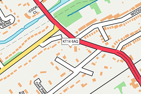 KT14 6AQ map - OS OpenMap – Local (Ordnance Survey)