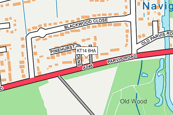 KT14 6HA map - OS OpenMap – Local (Ordnance Survey)