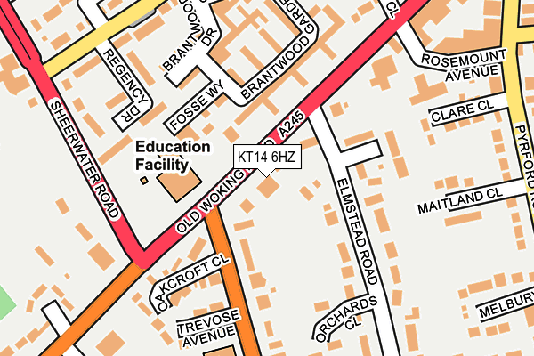 KT14 6HZ map - OS OpenMap – Local (Ordnance Survey)
