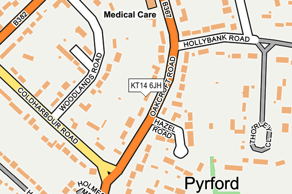 KT14 6JH map - OS OpenMap – Local (Ordnance Survey) KT14 6JH map - OS OpenMap – Local (Ordnance Survey)