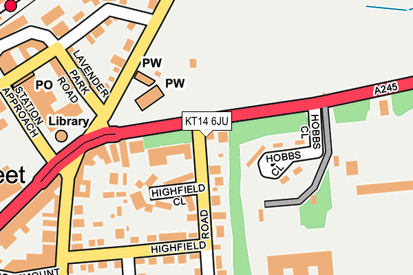 KT14 6JU map - OS OpenMap – Local (Ordnance Survey) KT14 6JU map - OS OpenMap – Local (Ordnance Survey)