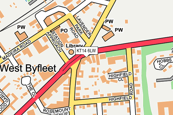KT14 6LW map - OS OpenMap – Local (Ordnance Survey) KT14 6LW map - OS OpenMap – Local (Ordnance Survey)
