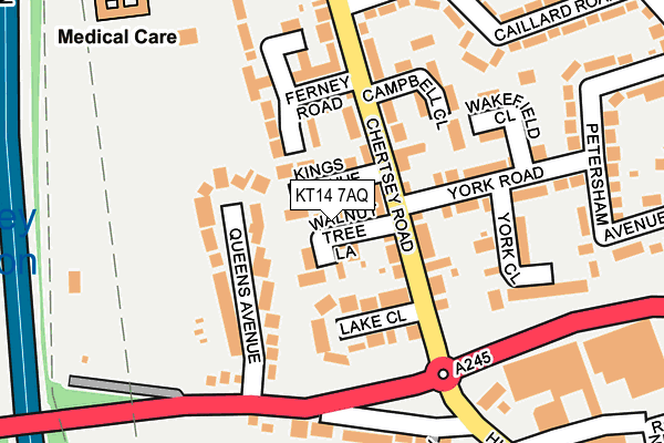 KT14 7AQ map - OS OpenMap – Local (Ordnance Survey)