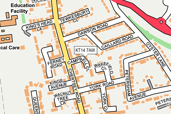 KT14 7AW map - OS OpenMap – Local (Ordnance Survey) KT14 7AW map - OS OpenMap – Local (Ordnance Survey)