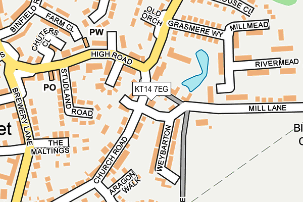 KT14 7EG map - OS OpenMap – Local (Ordnance Survey) KT14 7EG map - OS OpenMap – Local (Ordnance Survey)