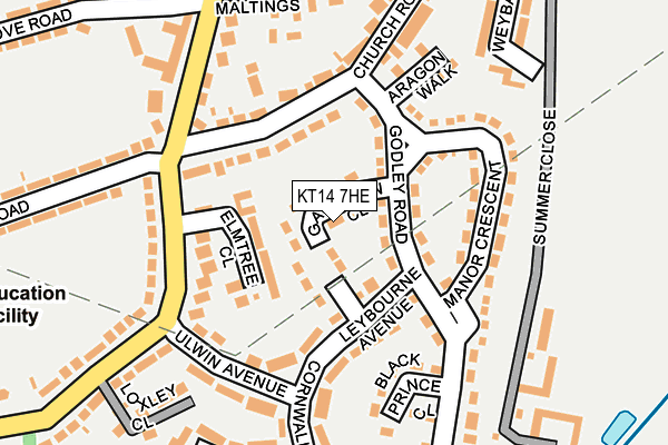 KT14 7HE map - OS OpenMap – Local (Ordnance Survey) KT14 7HE map - OS OpenMap – Local (Ordnance Survey)