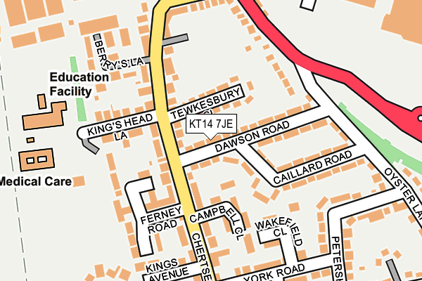 KT14 7JE map - OS OpenMap – Local (Ordnance Survey) KT14 7JE map - OS OpenMap – Local (Ordnance Survey)