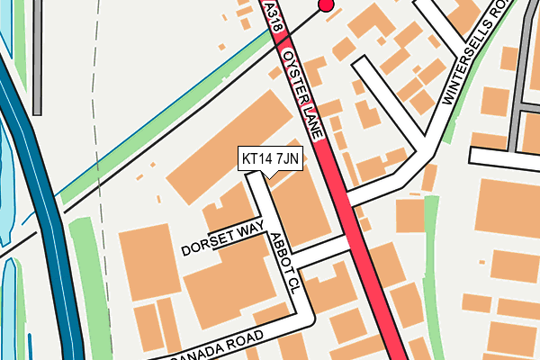 KT14 7JN map - OS OpenMap – Local (Ordnance Survey) KT14 7JN map - OS OpenMap – Local (Ordnance Survey)
