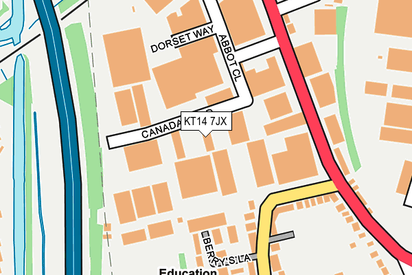 KT14 7JX map - OS OpenMap – Local (Ordnance Survey) KT14 7JX map - OS OpenMap – Local (Ordnance Survey)