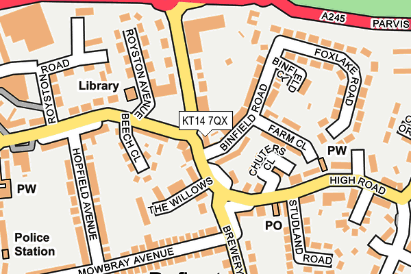 KT14 7QX map - OS OpenMap – Local (Ordnance Survey) KT14 7QX map - OS OpenMap – Local (Ordnance Survey)