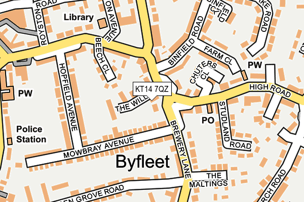 KT14 7QZ map - OS OpenMap – Local (Ordnance Survey) KT14 7QZ map - OS OpenMap – Local (Ordnance Survey)
