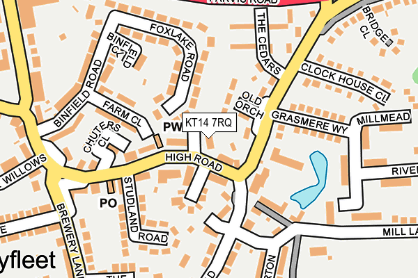 KT14 7RQ map - OS OpenMap – Local (Ordnance Survey) KT14 7RQ map - OS OpenMap – Local (Ordnance Survey)