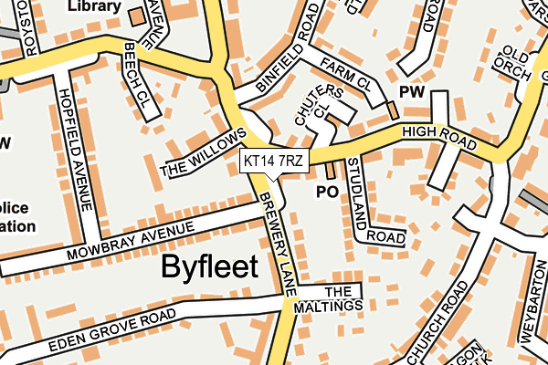 KT14 7RZ map - OS OpenMap – Local (Ordnance Survey) KT14 7RZ map - OS OpenMap – Local (Ordnance Survey)