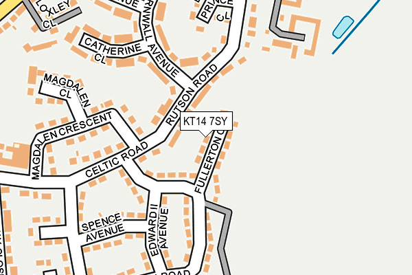 KT14 7SY map - OS OpenMap – Local (Ordnance Survey) KT14 7SY map - OS OpenMap – Local (Ordnance Survey)