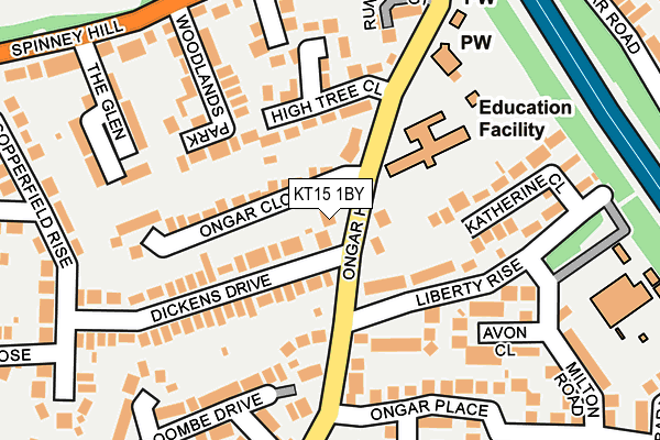 KT15 1BY map - OS OpenMap – Local (Ordnance Survey) KT15 1BY map - OS OpenMap – Local (Ordnance Survey)