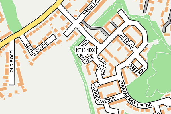 KT15 1DX map - OS OpenMap – Local (Ordnance Survey) KT15 1DX map - OS OpenMap – Local (Ordnance Survey)