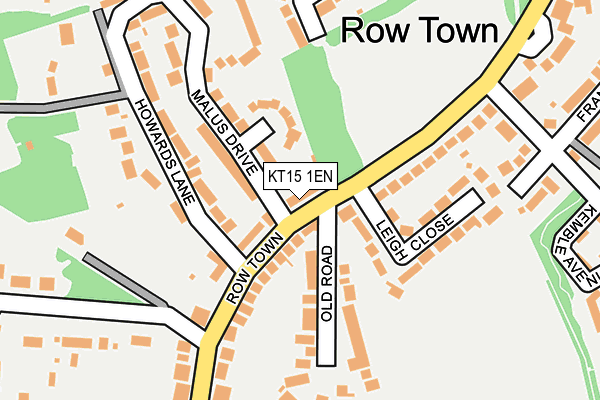 KT15 1EN map - OS OpenMap – Local (Ordnance Survey)