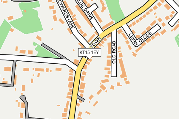 KT15 1EY map - OS OpenMap – Local (Ordnance Survey) KT15 1EY map - OS OpenMap – Local (Ordnance Survey)