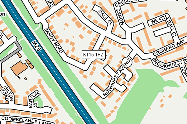 KT15 1HZ map - OS OpenMap – Local (Ordnance Survey) KT15 1HZ map - OS OpenMap – Local (Ordnance Survey)