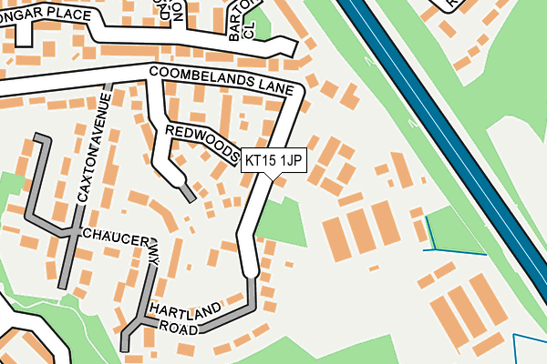 KT15 1JP map - OS OpenMap – Local (Ordnance Survey) KT15 1JP map - OS OpenMap – Local (Ordnance Survey)