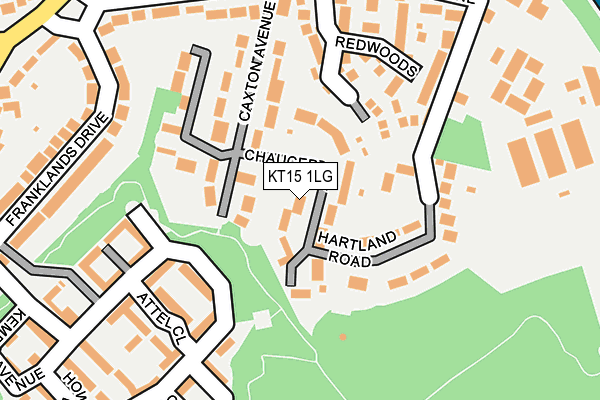 KT15 1LG map - OS OpenMap – Local (Ordnance Survey) KT15 1LG map - OS OpenMap – Local (Ordnance Survey)