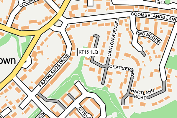 KT15 1LQ map - OS OpenMap – Local (Ordnance Survey) KT15 1LQ map - OS OpenMap – Local (Ordnance Survey)