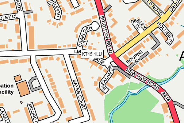 KT15 1LU map - OS OpenMap – Local (Ordnance Survey) KT15 1LU map - OS OpenMap – Local (Ordnance Survey)