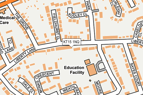 KT15 1NQ map - OS OpenMap – Local (Ordnance Survey) KT15 1NQ map - OS OpenMap – Local (Ordnance Survey)