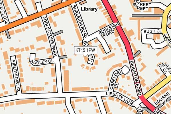 KT15 1PW map - OS OpenMap – Local (Ordnance Survey) KT15 1PW map - OS OpenMap – Local (Ordnance Survey)