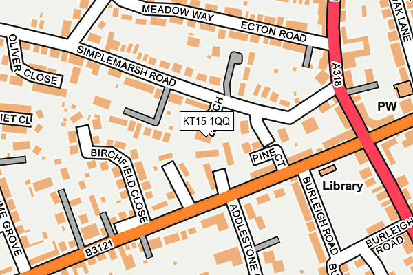 KT15 1QQ map - OS OpenMap – Local (Ordnance Survey) KT15 1QQ map - OS OpenMap – Local (Ordnance Survey)