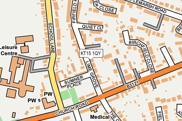 KT15 1QY map - OS OpenMap – Local (Ordnance Survey) KT15 1QY map - OS OpenMap – Local (Ordnance Survey)