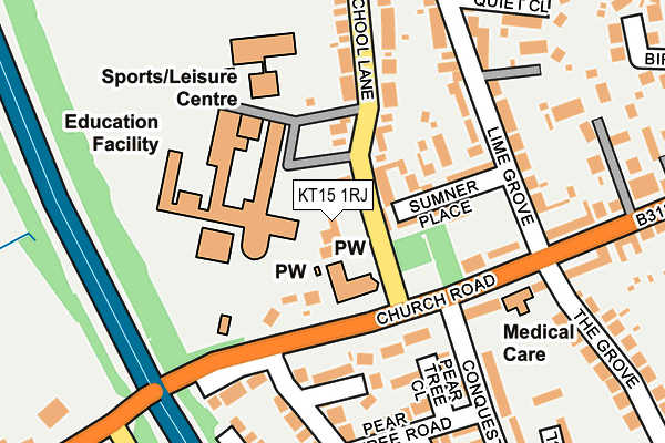 KT15 1RJ map - OS OpenMap – Local (Ordnance Survey) KT15 1RJ map - OS OpenMap – Local (Ordnance Survey)