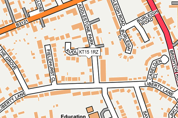 KT15 1RZ map - OS OpenMap – Local (Ordnance Survey) KT15 1RZ map - OS OpenMap – Local (Ordnance Survey)
