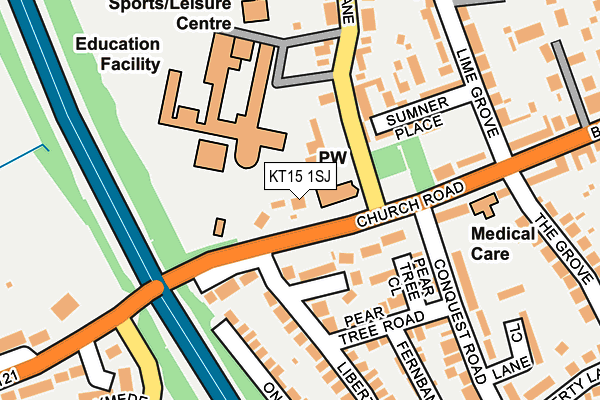 KT15 1SJ map - OS OpenMap – Local (Ordnance Survey) KT15 1SJ map - OS OpenMap – Local (Ordnance Survey)