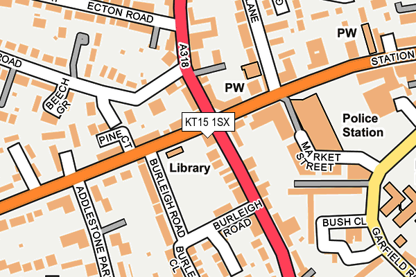 KT15 1SX map - OS OpenMap – Local (Ordnance Survey) KT15 1SX map - OS OpenMap – Local (Ordnance Survey)