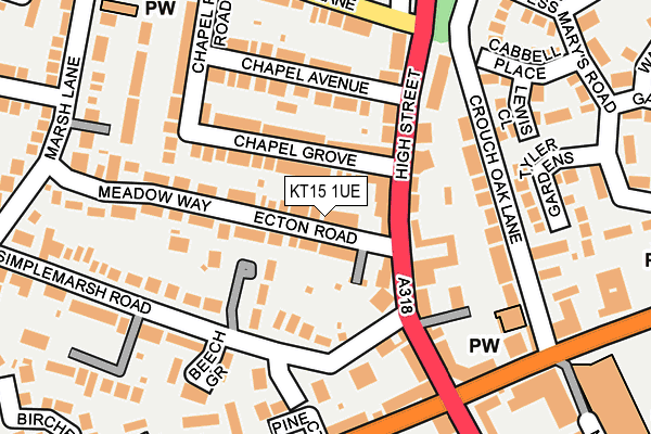 KT15 1UE map - OS OpenMap – Local (Ordnance Survey) KT15 1UE map - OS OpenMap – Local (Ordnance Survey)