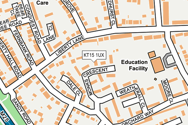 KT15 1UX map - OS OpenMap – Local (Ordnance Survey) KT15 1UX map - OS OpenMap – Local (Ordnance Survey)