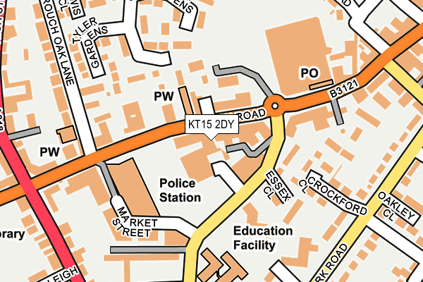 KT15 2DY map - OS OpenMap – Local (Ordnance Survey) KT15 2DY map - OS OpenMap – Local (Ordnance Survey)