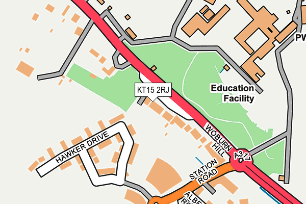 KT15 2RJ map - OS OpenMap – Local (Ordnance Survey) KT15 2RJ map - OS OpenMap – Local (Ordnance Survey)