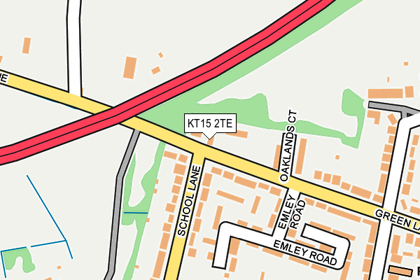 KT15 2TE map - OS OpenMap – Local (Ordnance Survey) KT15 2TE map - OS OpenMap – Local (Ordnance Survey)