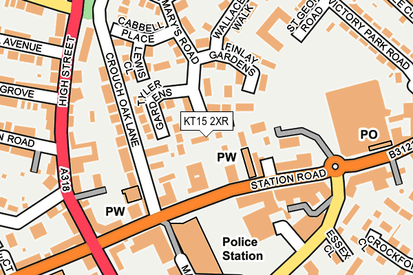 KT15 2XR map - OS OpenMap – Local (Ordnance Survey) KT15 2XR map - OS OpenMap – Local (Ordnance Survey)