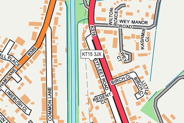 KT15 3JX map - OS OpenMap – Local (Ordnance Survey) KT15 3JX map - OS OpenMap – Local (Ordnance Survey)