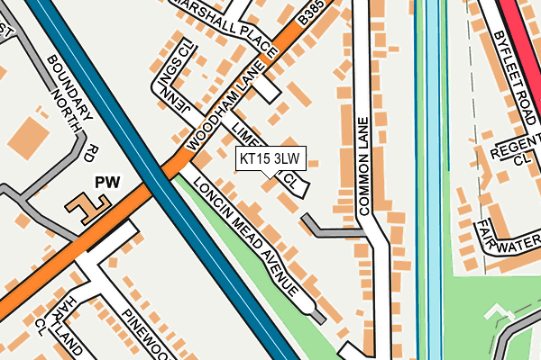 KT15 3LW map - OS OpenMap – Local (Ordnance Survey) KT15 3LW map - OS OpenMap – Local (Ordnance Survey)