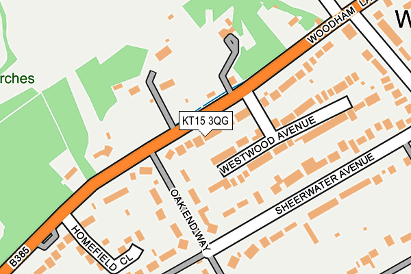 KT15 3QG map - OS OpenMap – Local (Ordnance Survey) KT15 3QG map - OS OpenMap – Local (Ordnance Survey)