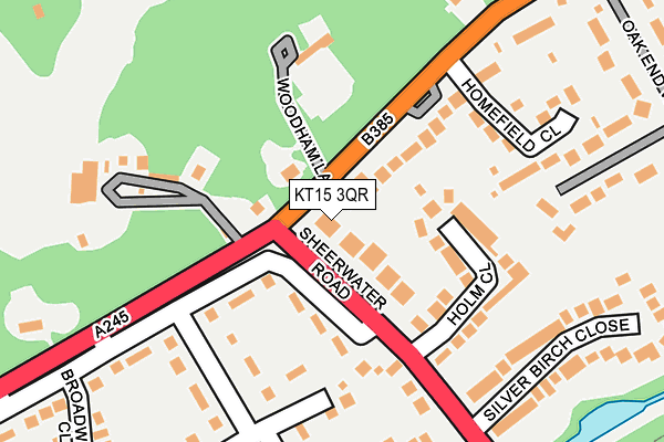 KT15 3QR map - OS OpenMap – Local (Ordnance Survey) KT15 3QR map - OS OpenMap – Local (Ordnance Survey)