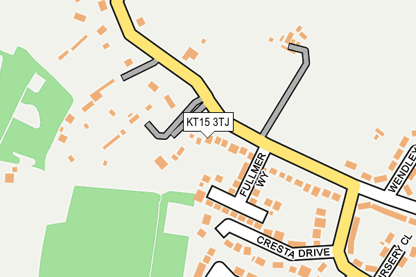 KT15 3TJ map - OS OpenMap – Local (Ordnance Survey) KT15 3TJ map - OS OpenMap – Local (Ordnance Survey)