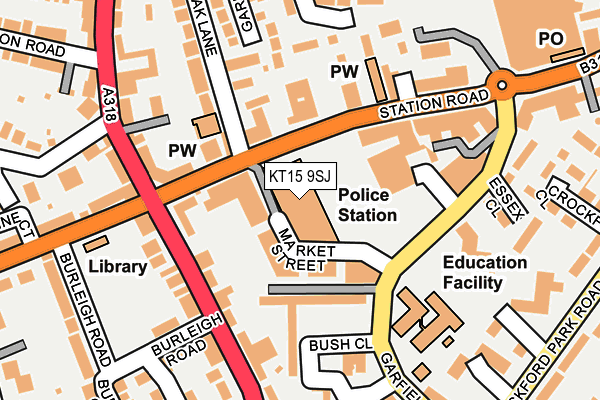 KT15 9SJ map - OS OpenMap – Local (Ordnance Survey) KT15 9SJ map - OS OpenMap – Local (Ordnance Survey)