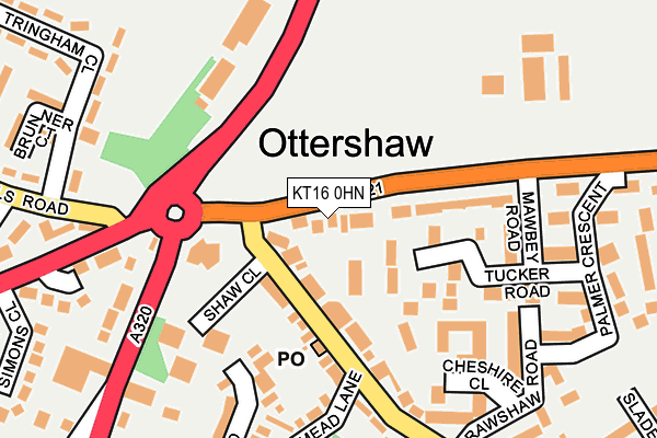 KT16 0HN map - OS OpenMap – Local (Ordnance Survey) KT16 0HN map - OS OpenMap – Local (Ordnance Survey)