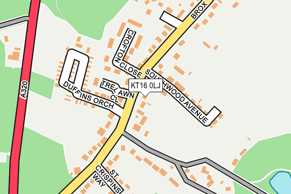 KT16 0LJ map - OS OpenMap – Local (Ordnance Survey) KT16 0LJ map - OS OpenMap – Local (Ordnance Survey)