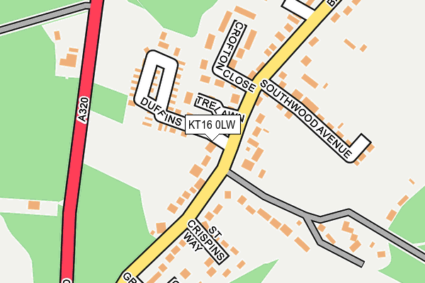 KT16 0LW map - OS OpenMap – Local (Ordnance Survey) KT16 0LW map - OS OpenMap – Local (Ordnance Survey)